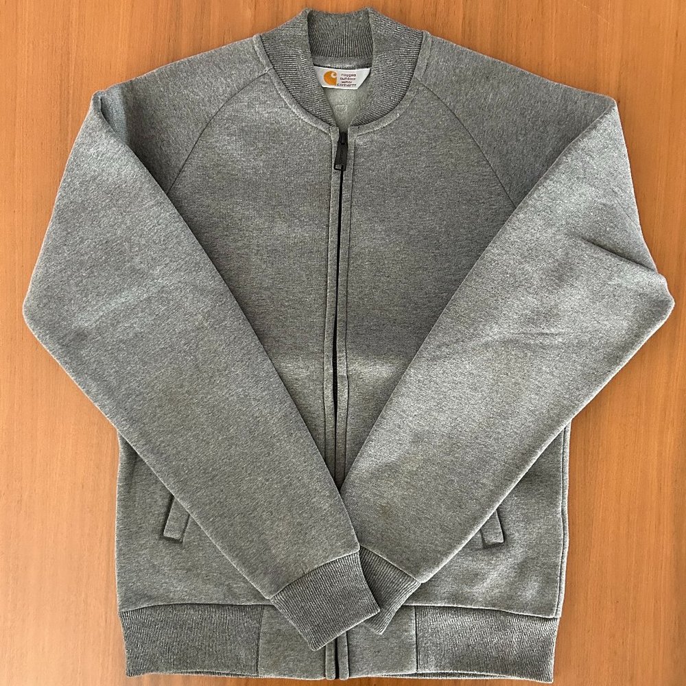CARHARTT WIP NEOPRENE BLEND BOMBER JACKET - SIZE XS / HEATHER GRAY